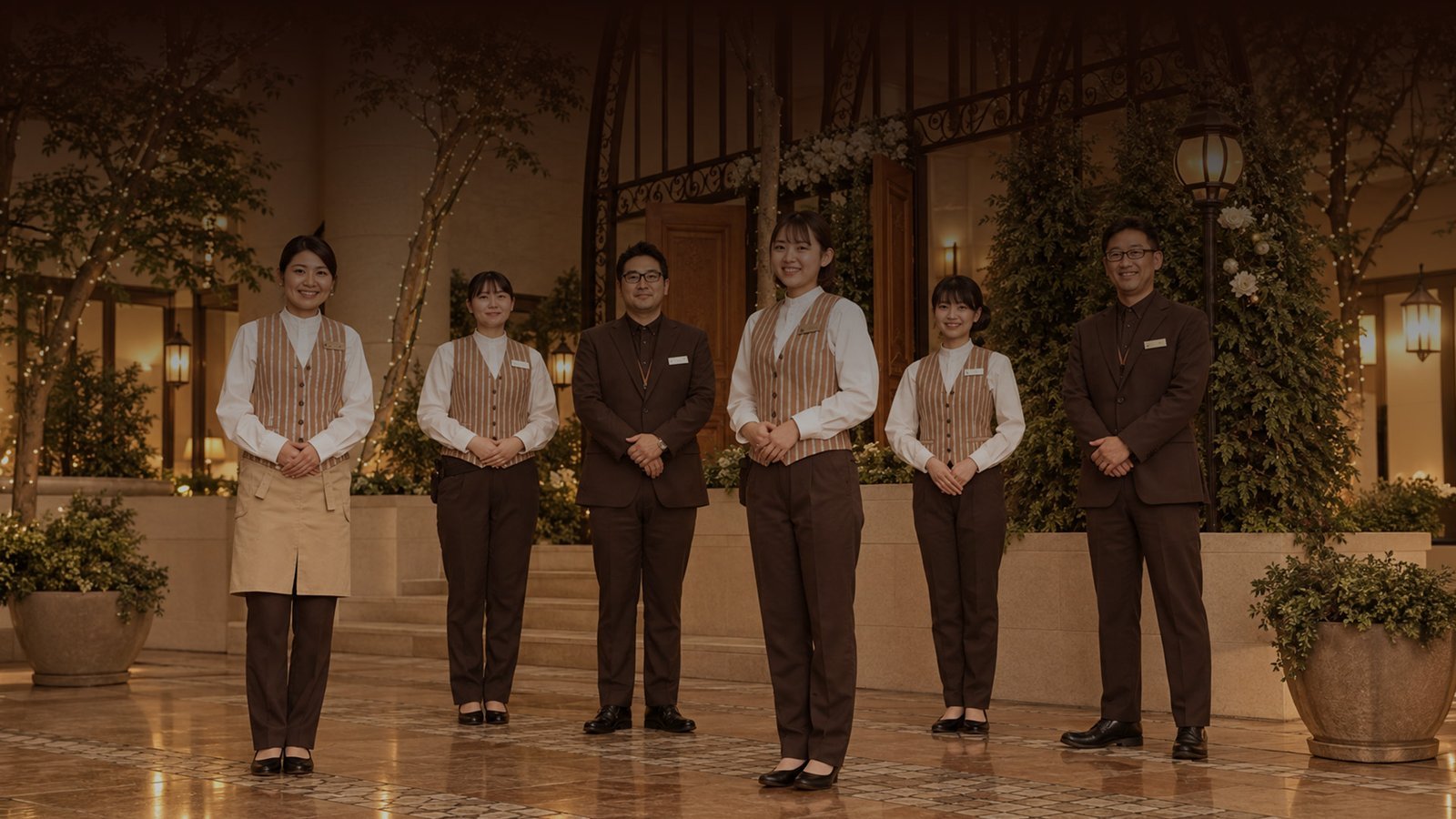 The Ikor Hospitality front-of-house team standing outside a hotel entrance