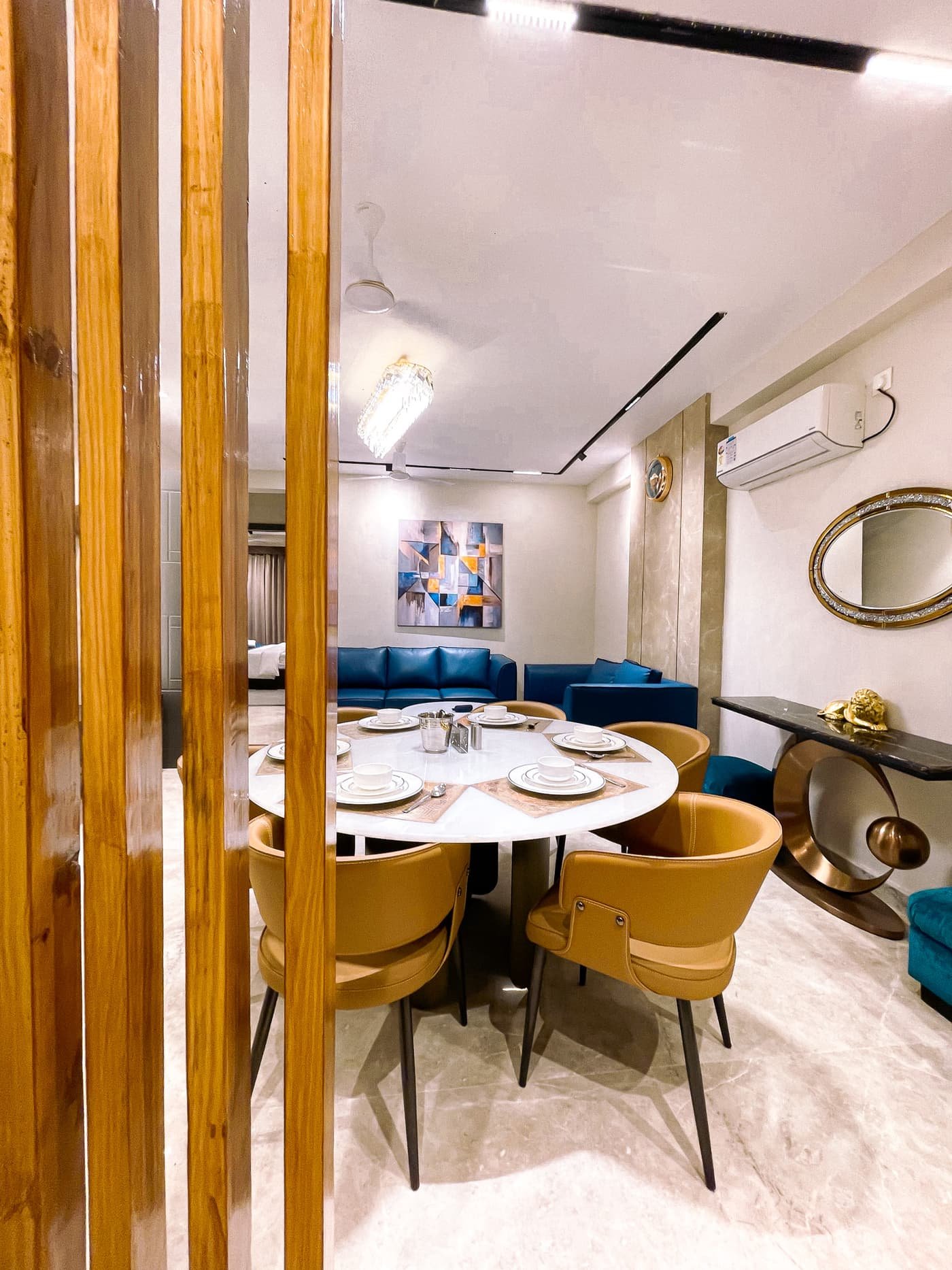 Intimate dining setting with natural lighting
