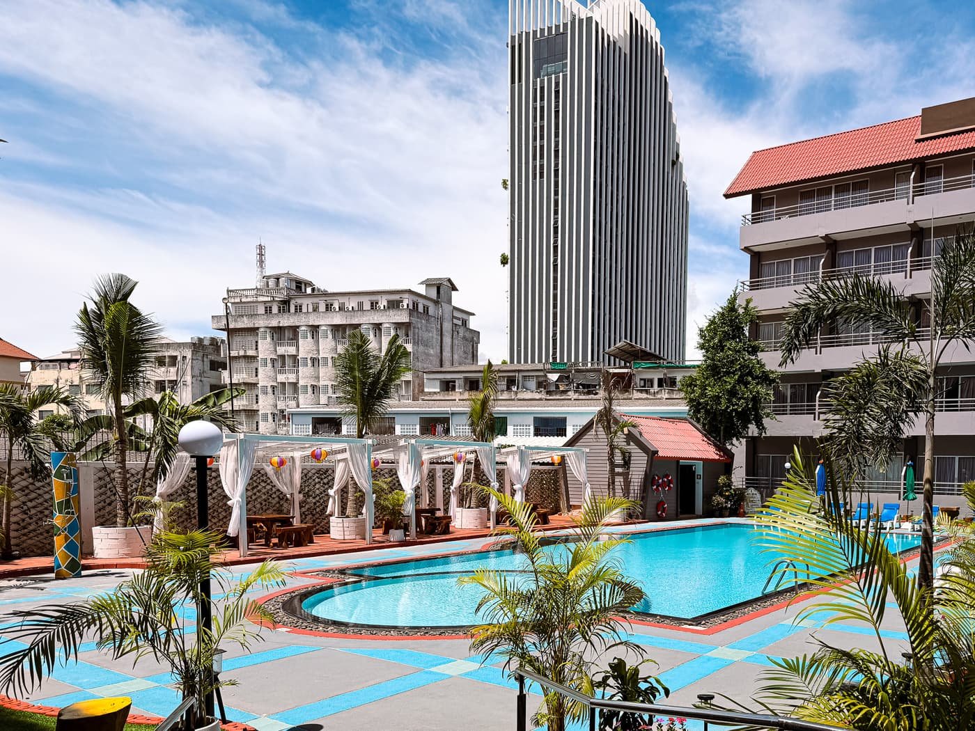 The Holiday Resort Pattaya pool and city skyline view